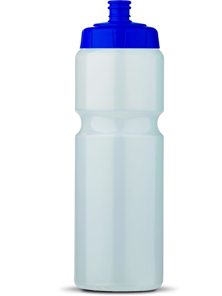 Sportsflaske med logo, Transparent med Blå topp
