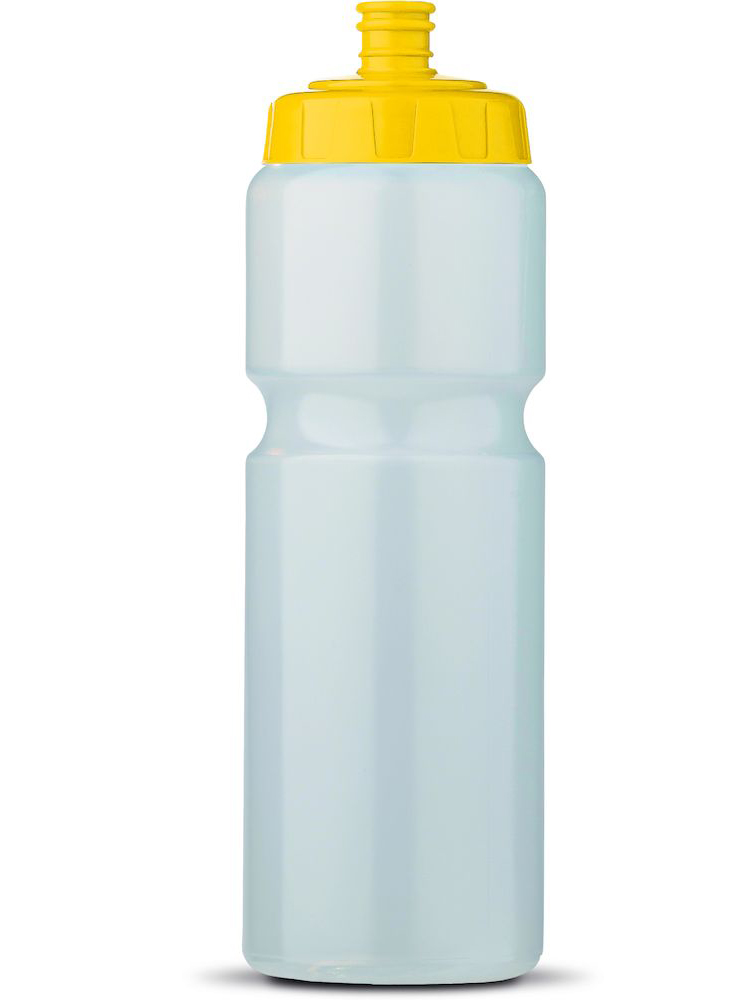 Sportsflaske med logo, Transparent med Gul topp