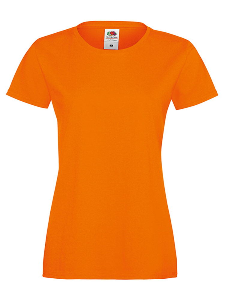 Fruit Of The Loom Lady Fit Sofspun T-skjorte, Orange
