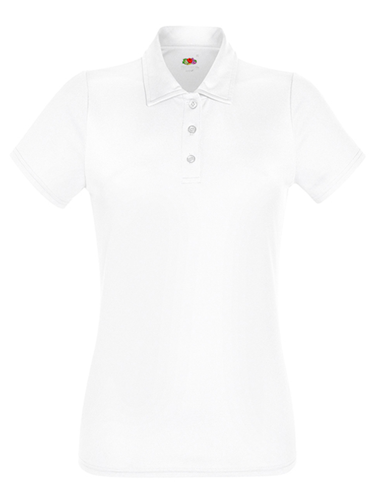 Fruit Of The LoomLady Fit-Performance Polo, White