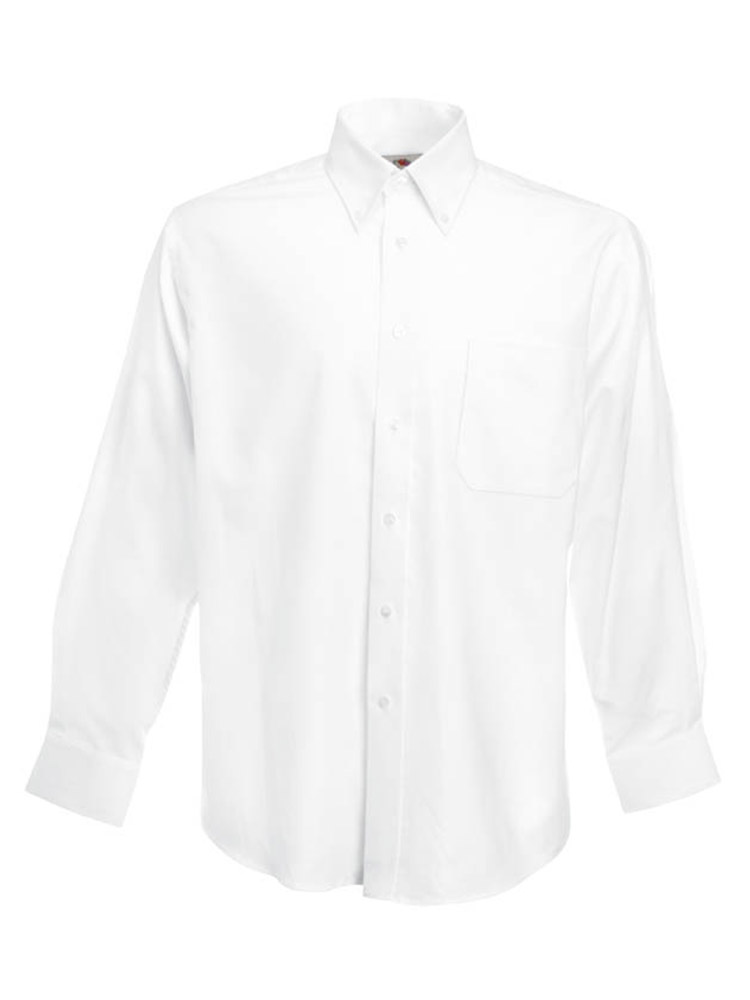 Fruit of the Loom Long Sleeve Oxford Shirt, White