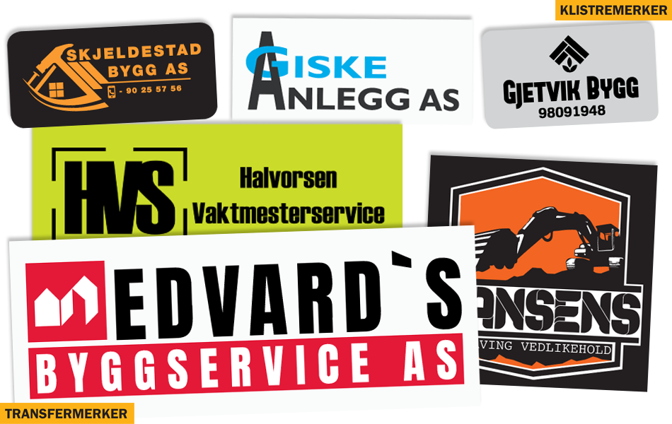 transfermerker og klistremerker