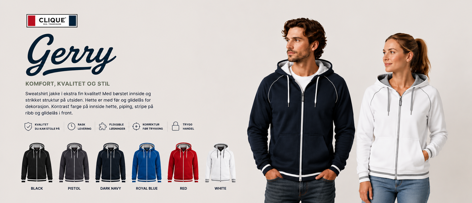 Gerry Hoodie med logotrykk gerry hoodie med logotrykk