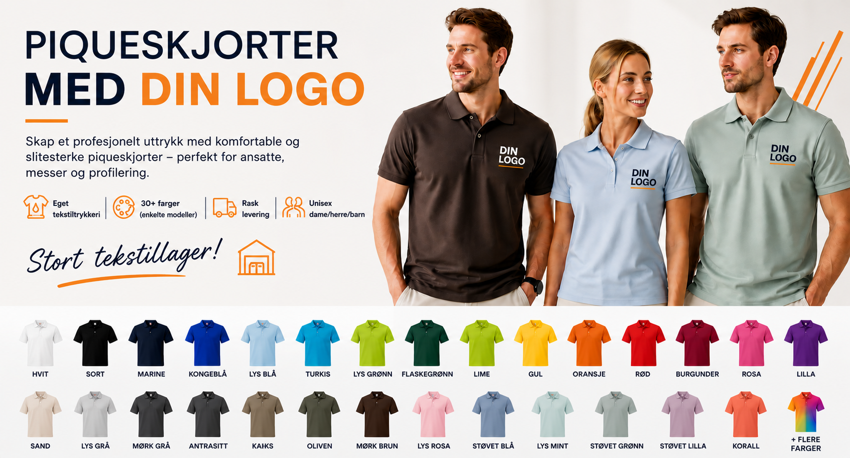 piqueskjorter med logo